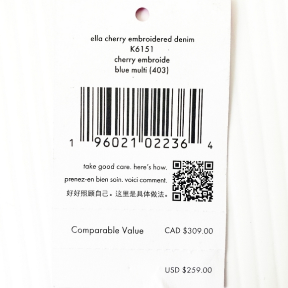 NWT KATE SPADE ELLA CHERRY EMBROIDERED WALLET - Picture 7 of 8